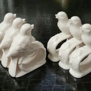 Vintage porcelain napkin rings Set of 6